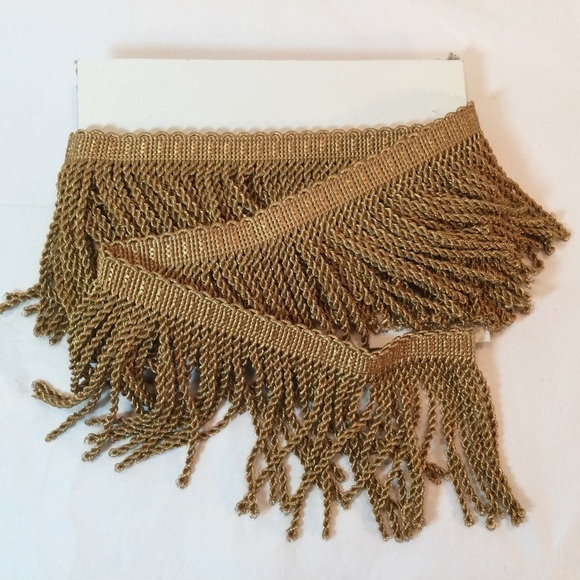 Wide Gold Metallic Bullion Fringe - 2 Yards - Picture 6 of 6